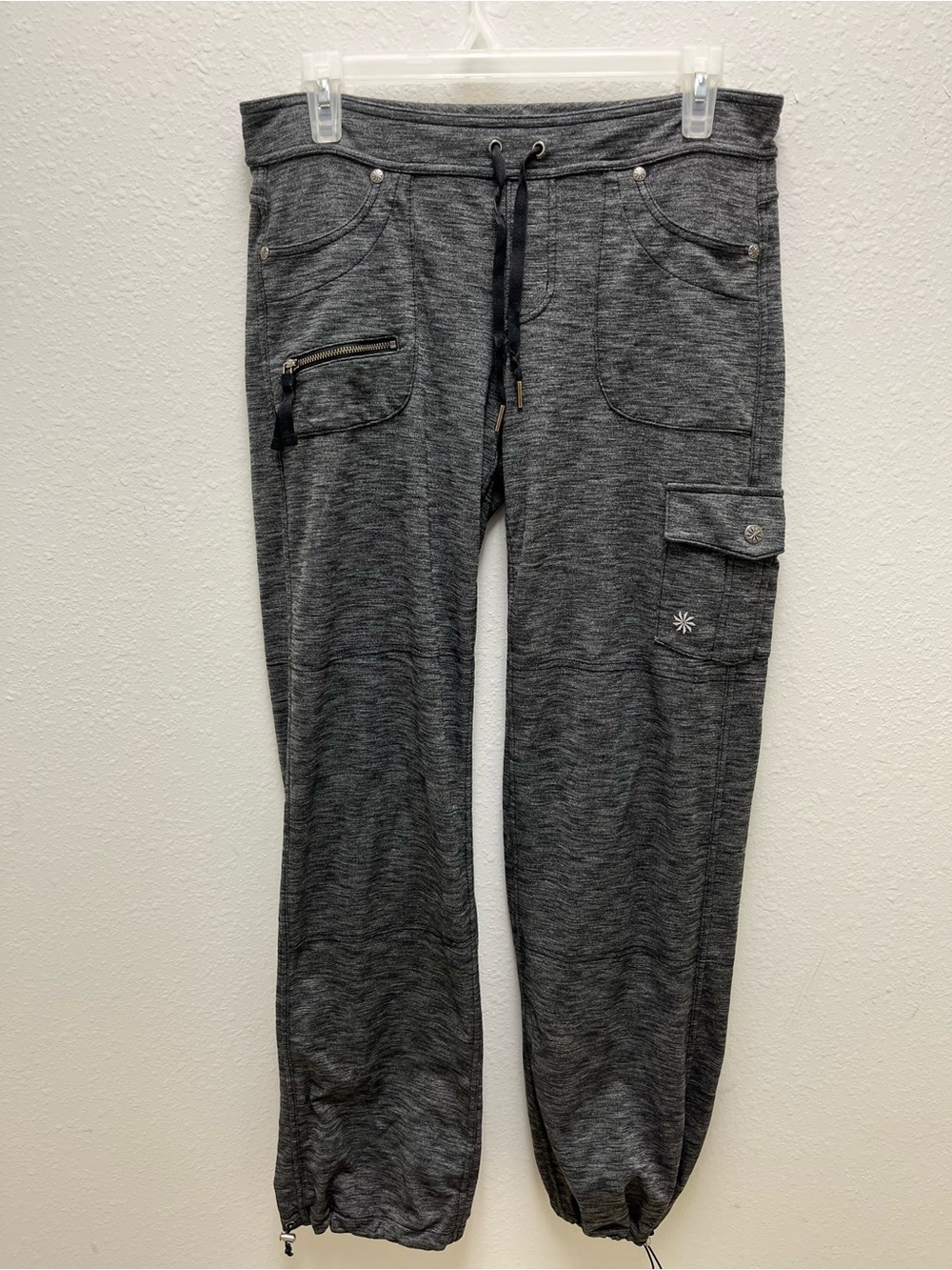 Athleta Odyssey Bettona Boyfriend Pants in Space-Dye Heather Gray Size S